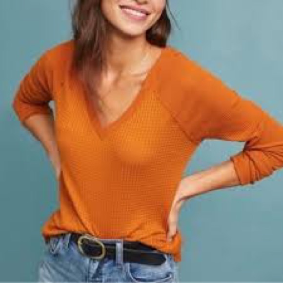 Anthropologie Maeve Pearson Black V Neck Oversized Lightweight Thermal Medium - Picture 2 of 16